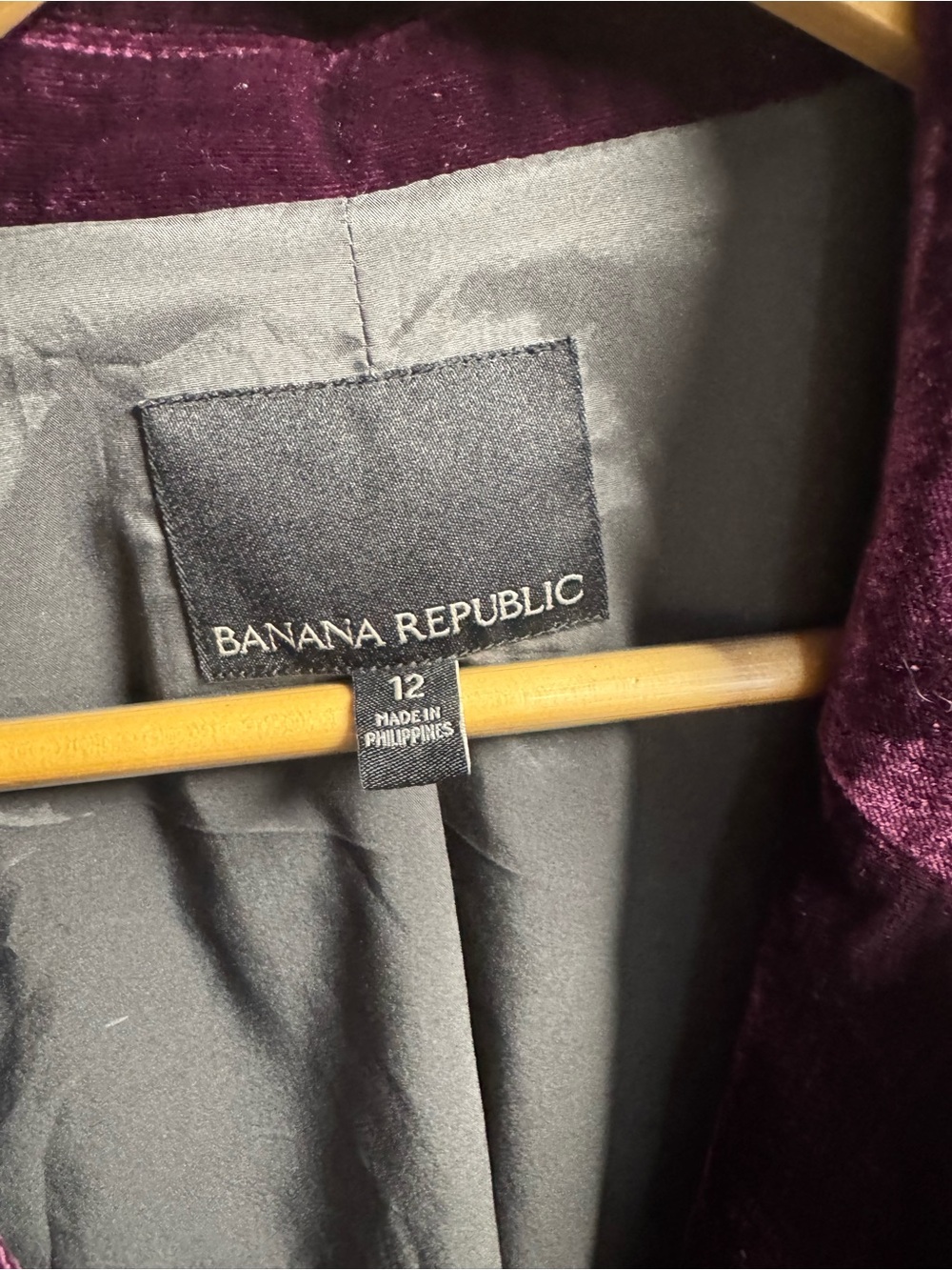 Banana Republic Velvet Blazer in Deep Plum